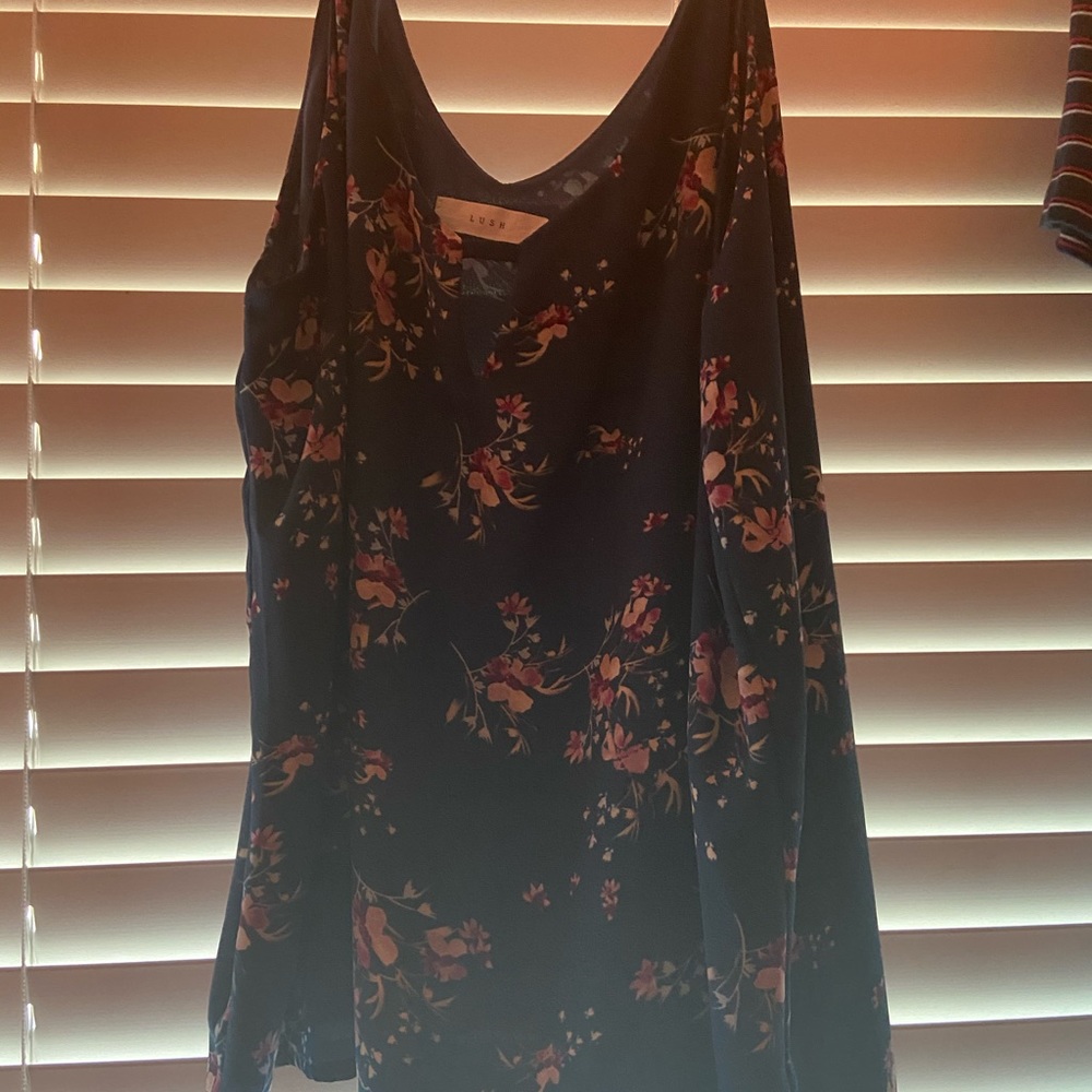 Tank Top with Subtle Floral Print